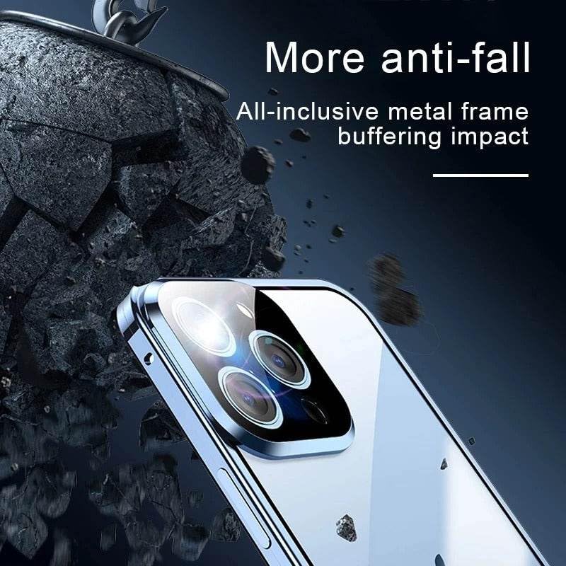 Image of MILLION CASES Back Cover Case for iPhone 15 Pro Shockproof Protective Aqua Cage Twin Glass TPU Case for Men & Boys(Silver)
