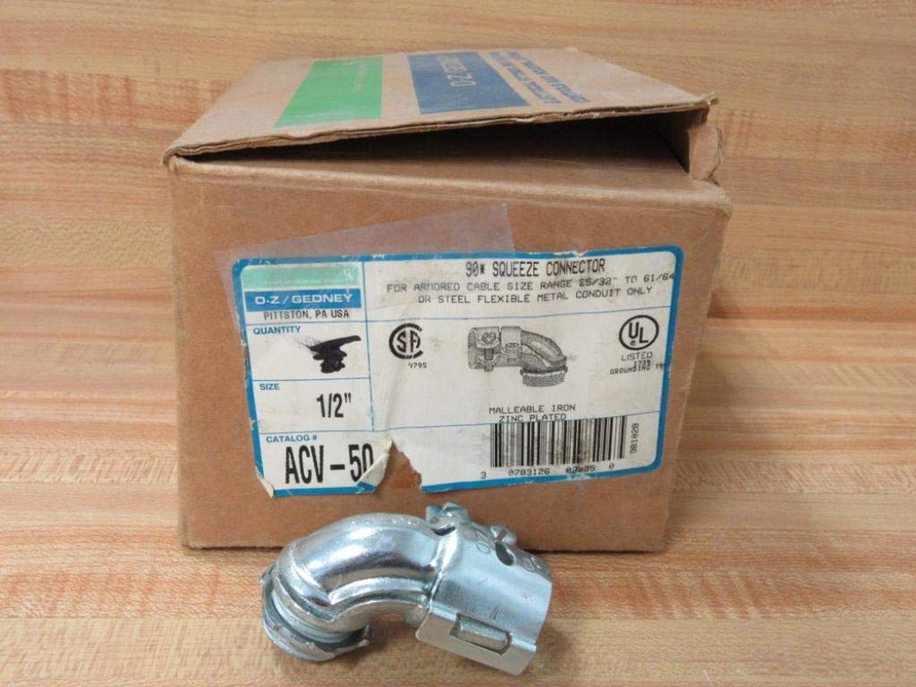 O-Z/Gedney ACV-50 1/2" 90° Squeeze Connector ACV50 (Pack of 24)