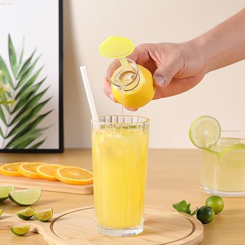 Miniatura 7 de Exprimidor manual de limón, exprimidor de limón con tapa de rosca, extractor de jugo manual con filtro integrado, exprimidor manual de naranja