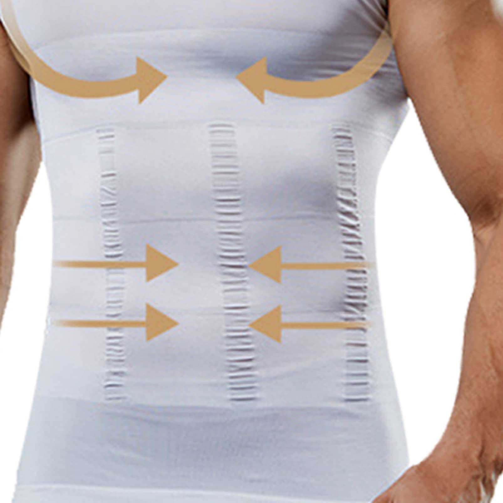 Męska koszula kompresyjna do podkoszulek bez rękawów z kontrolą brzucha, rozciągliwy podkoszulek Body Shaper - Letnia kamizelka fitness