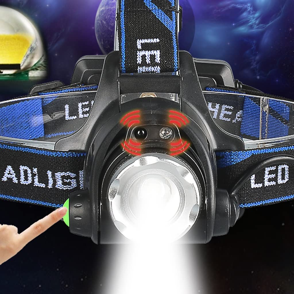 Czołówki， Latarka LED Akumulatorowa, lekka latarka czołowa Latarka czołowa Kask Specjalny stały napowietrzny reflektor roboczy Akumulator Wodoodporna lampa górnicza Silne światło Ładowanie Zoom Reflek