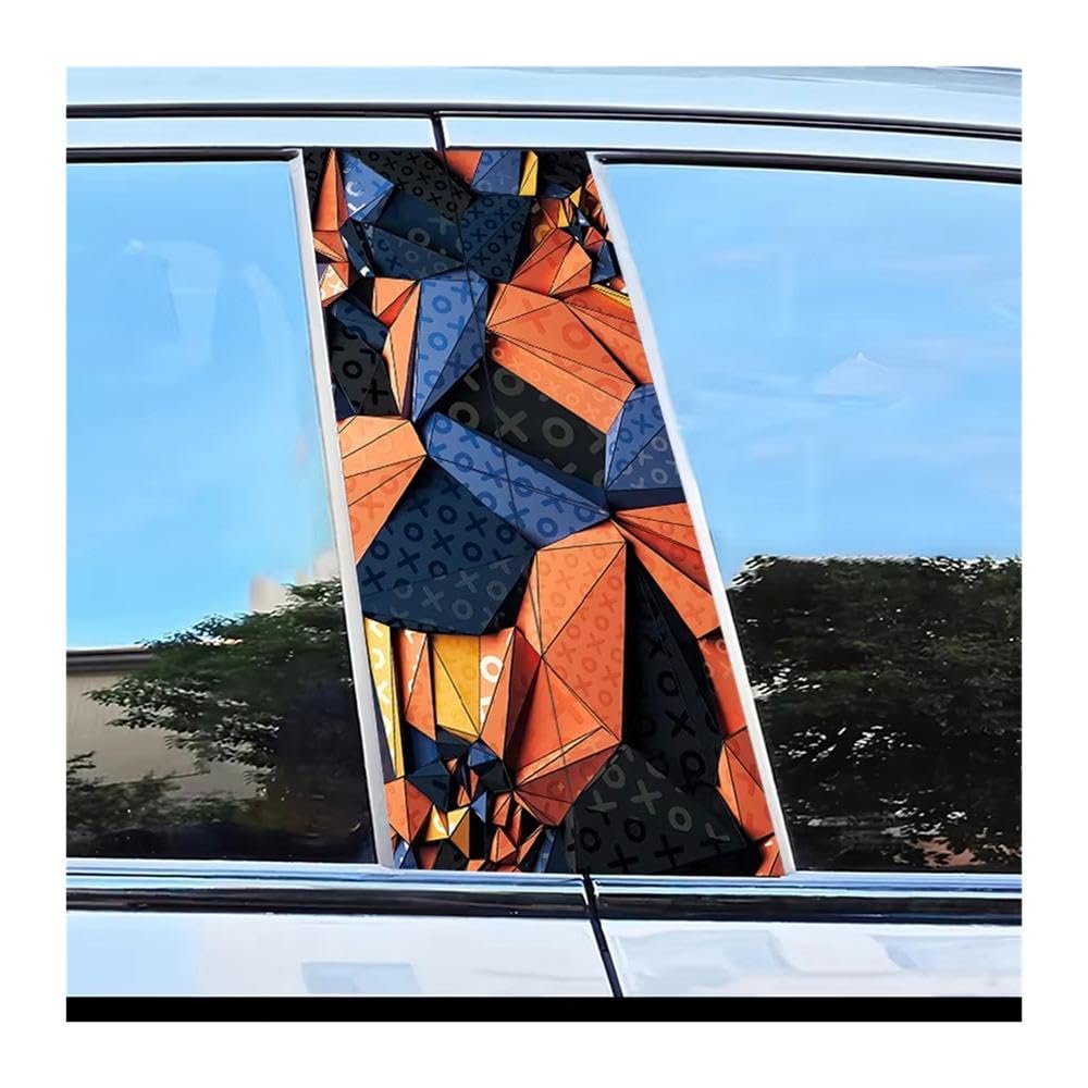 Bertdcx One Color Car Center Pillar Protection Stickers Geometry Pattern Scratch Resistant Film Auto Parts