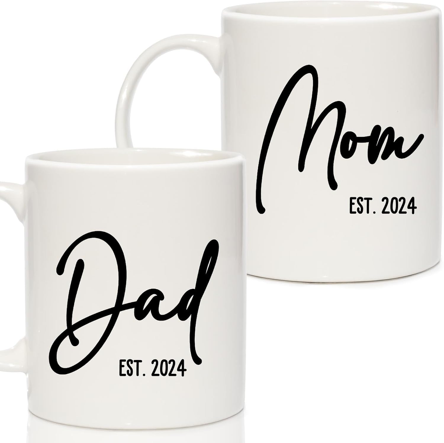 ZYOZIQUE ® New Parents Gift for Couples, New Gift for Women - Dad Mom to Be Gifts for 1st Time, Gifts for Expecting Mom Dad Mugs Est 2025, Baby Shower