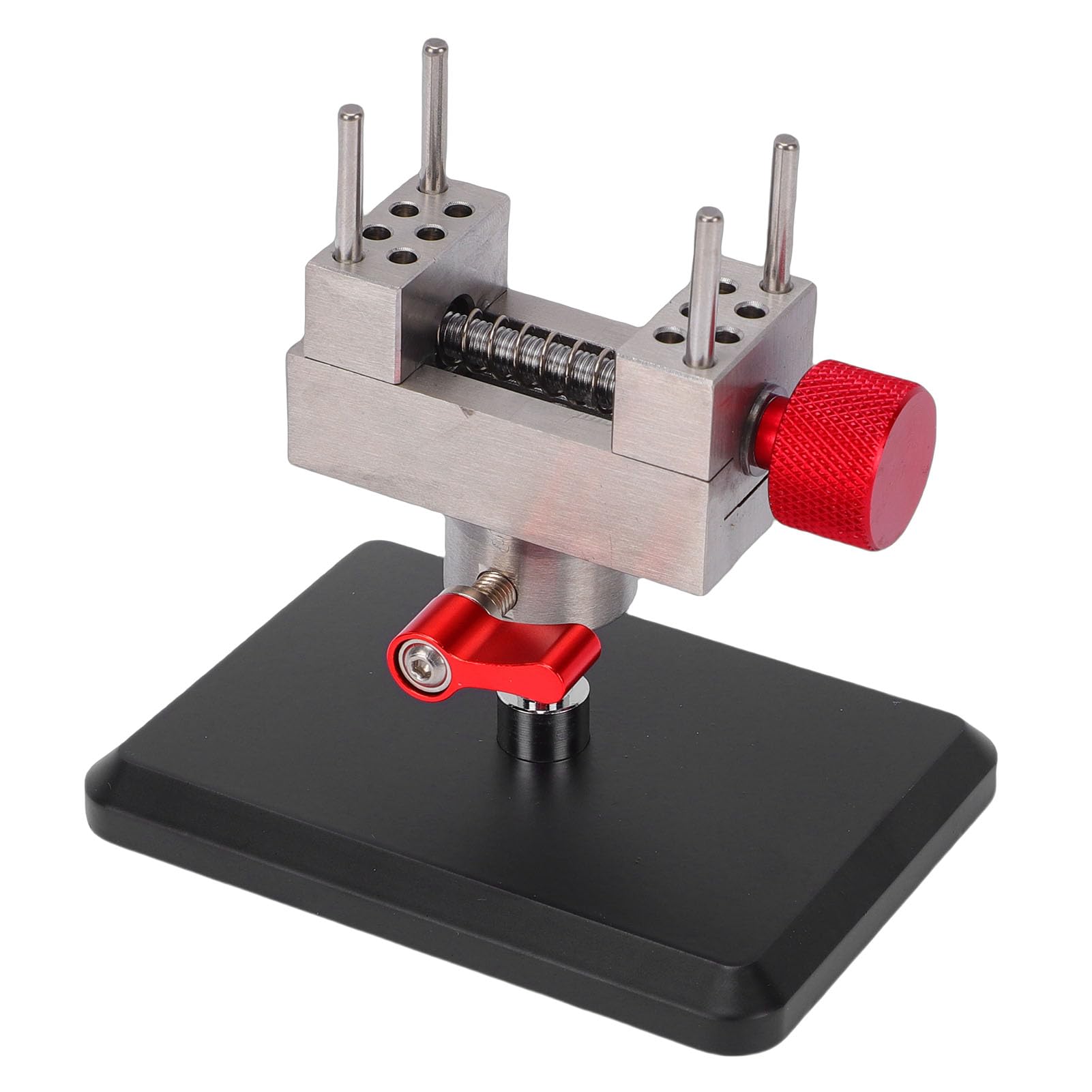 Goshyda Mini Tornillo de Banco con Base, Abrazadera de Banco de Acero Inoxidable con Riel Deslizante Giratorio de 360° para Fabricación de Joyas, Herramienta de Mano 2 en 1 para Ensamblaje de Modelos,