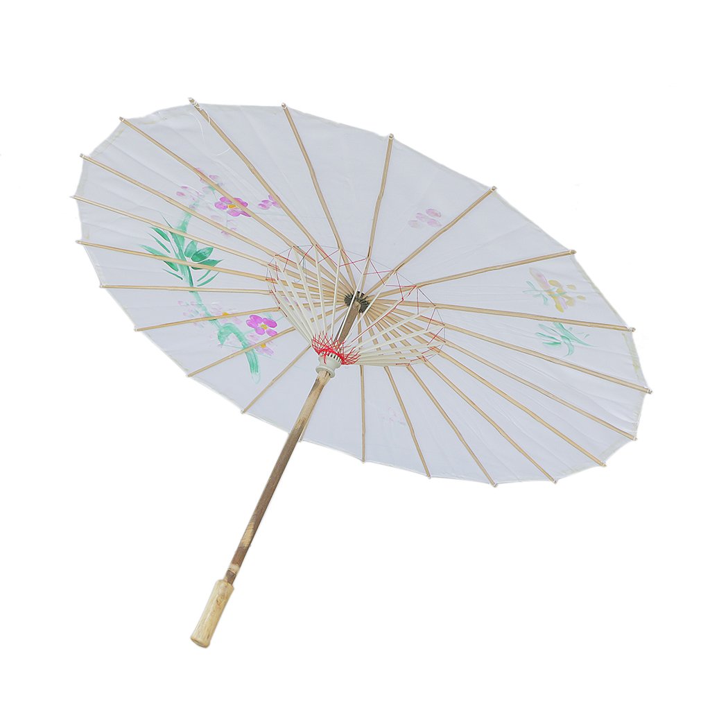 Generic Handmade Chinese Cloth Floral Umbrella Wedding Dance Props - White (B01MY4OC8O) Amazon Price History, Amazon Price Tracker