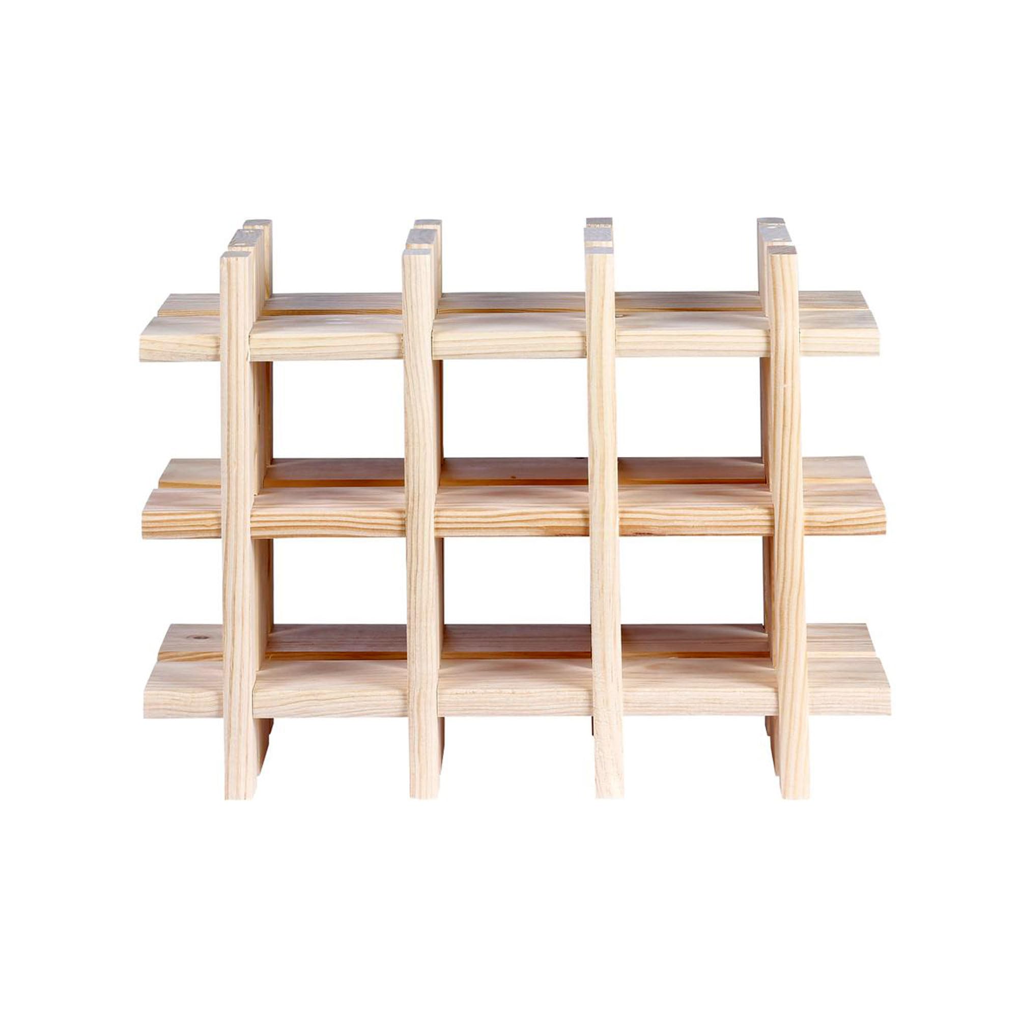 Well Home Botellero Modular para 9 Botellas en Madera 13,4x22x32,5cm