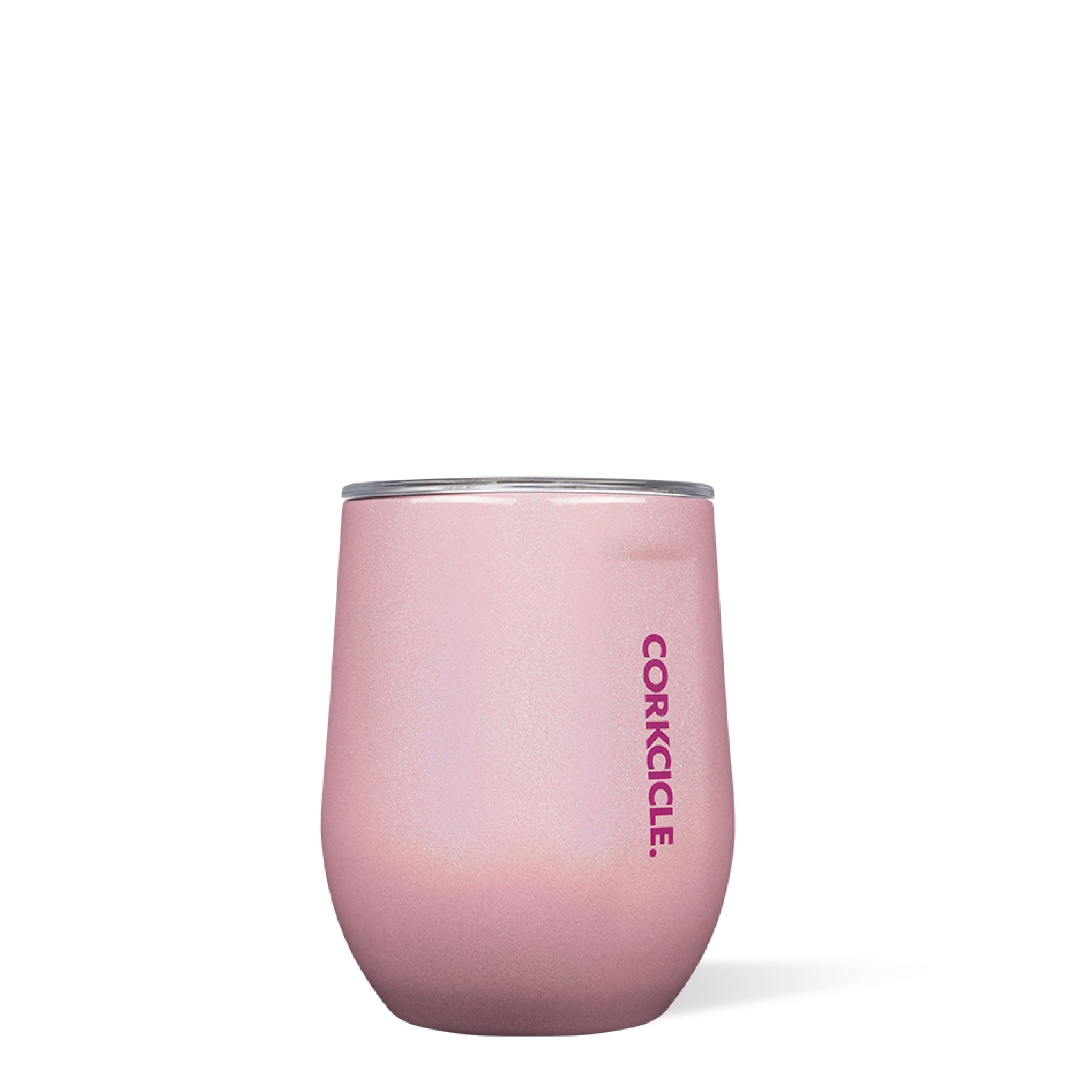 Corkcicle Stemless Insulated Wine Glass Tumbler, Cotton Candy, 12 oz – Stainless Steel Stemless Wine Glass Keeps Beverages Cold for 6 Hours, Hot for 3 Hours – Non-Slip, Easy-Grip Insulated Cup