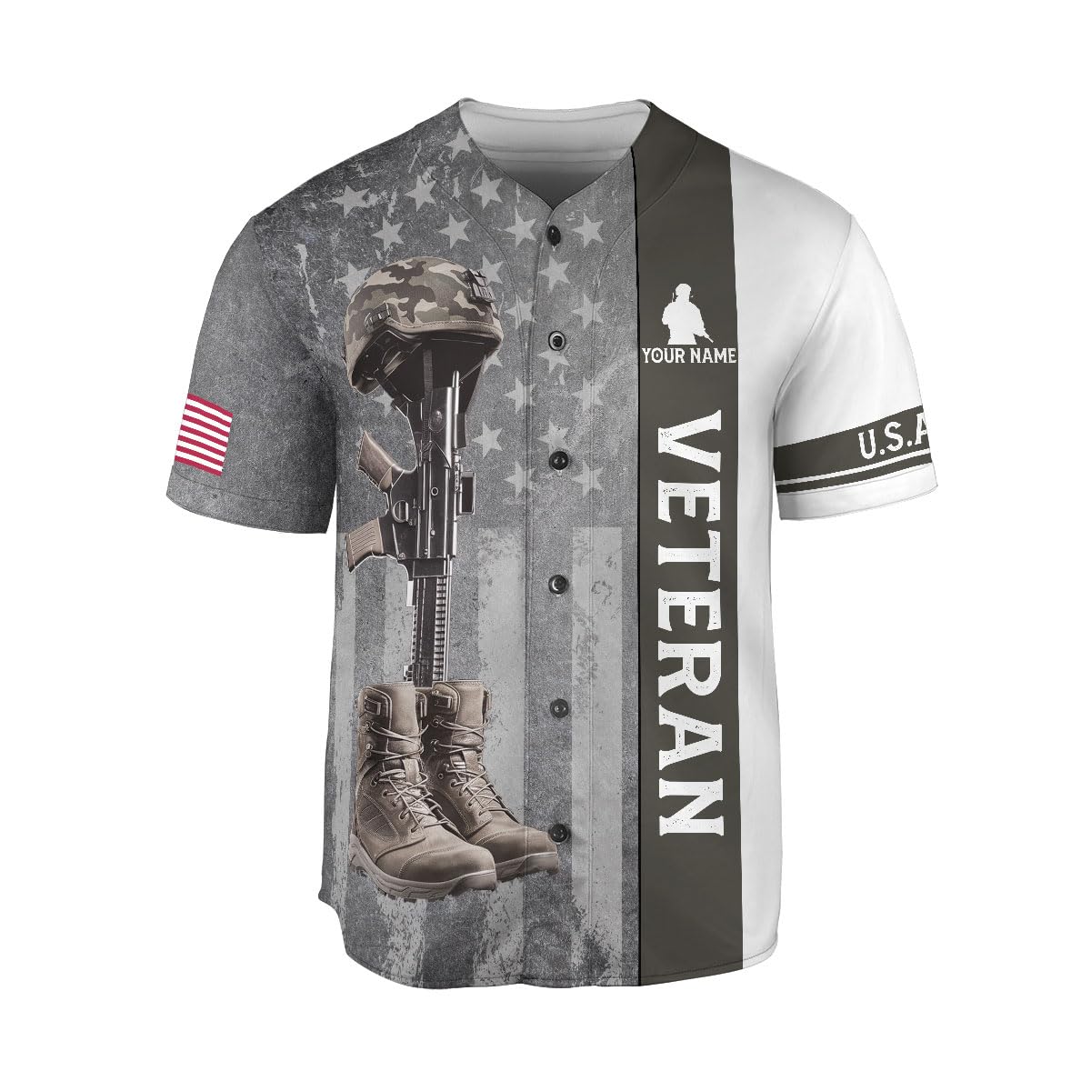 Custom US Army Baseball Jersey Personalized Military Veteran Shirt Veterans Pride American Flag Gifts Memorial Day (US, Alpha, X-Small, 5X-Large, Regular, Regular, BJ491)