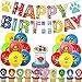 Tomicy Paw Dog Patrol Decoration Anniversaire Enfant Bannière Joyeux Anniversaire Garcon avec Latex Ballons Topper de Gâteau pour Paw Patrol Deco Anniversaire 42 pcs