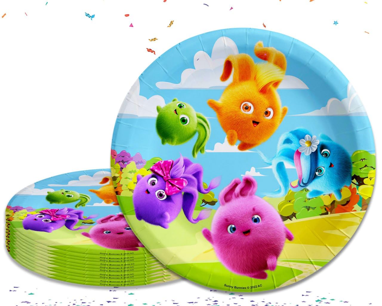 PC10 Cartoon Sunny Bunnies 9 IN Paper Plates - Serve Up Smiles at Your Sunny Celebration!