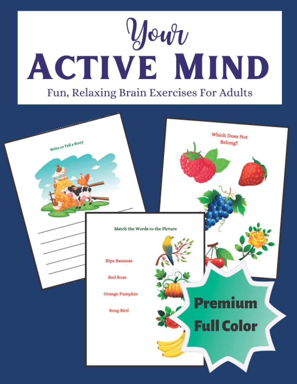 Active Mind: Activity Book for Seniors: Word Search Puzzles & Memory Exercises for Seniors with Dementia