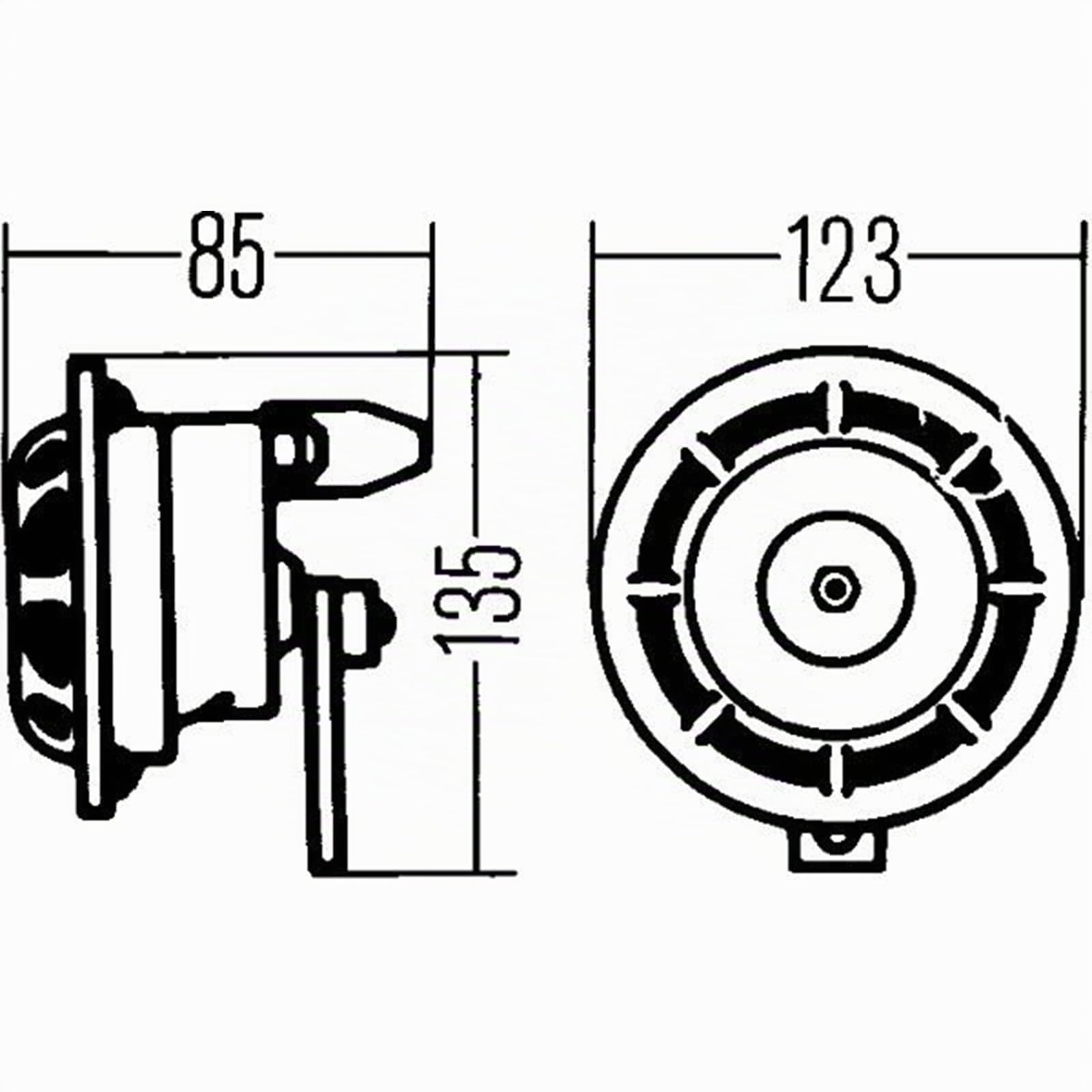 HELLA 3AG 003 399-081 Horn - B133 - 12V - 118dB(A)