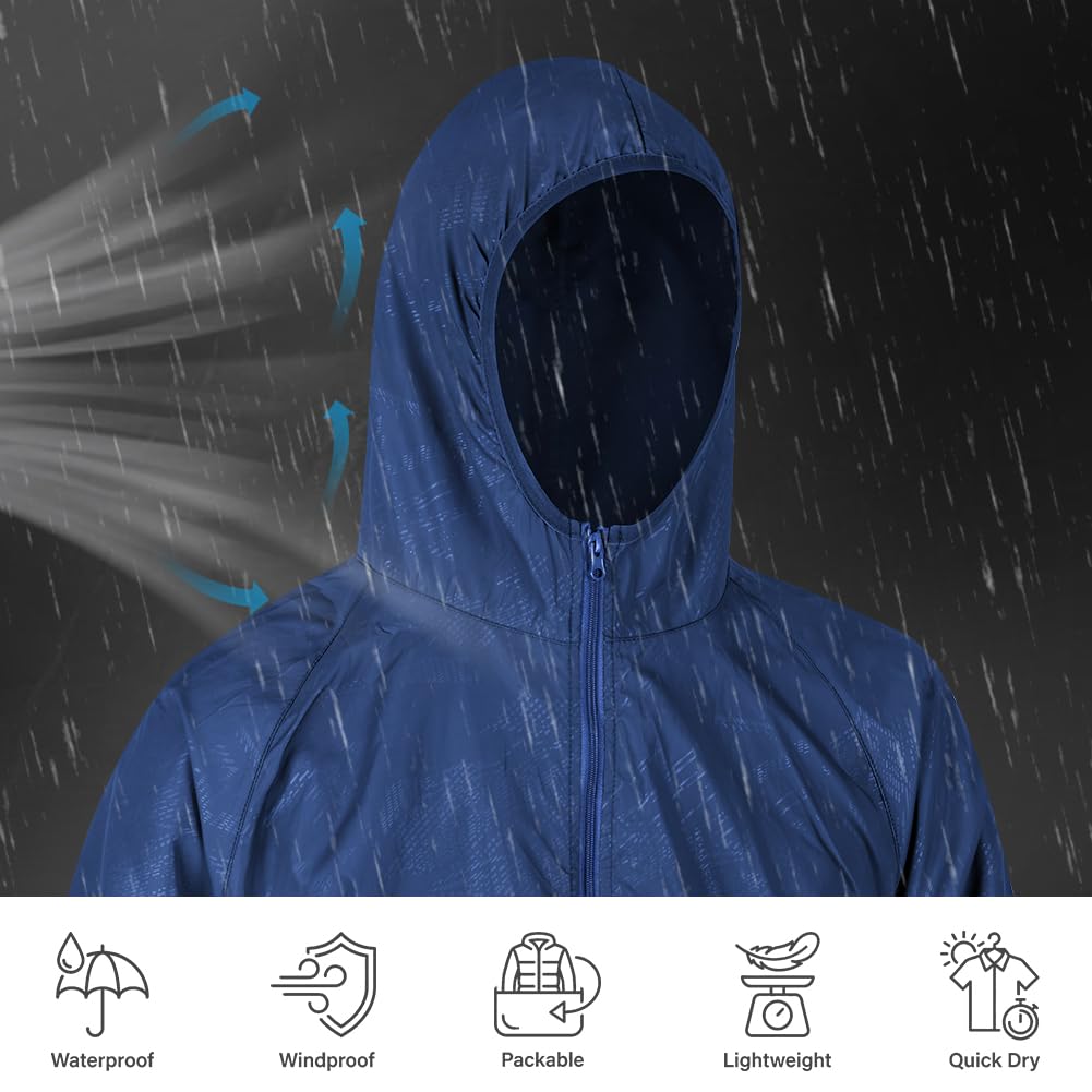 Chaqueta Deportiva Hombre Impermeable Ligera Cremallera Chubasquero Running