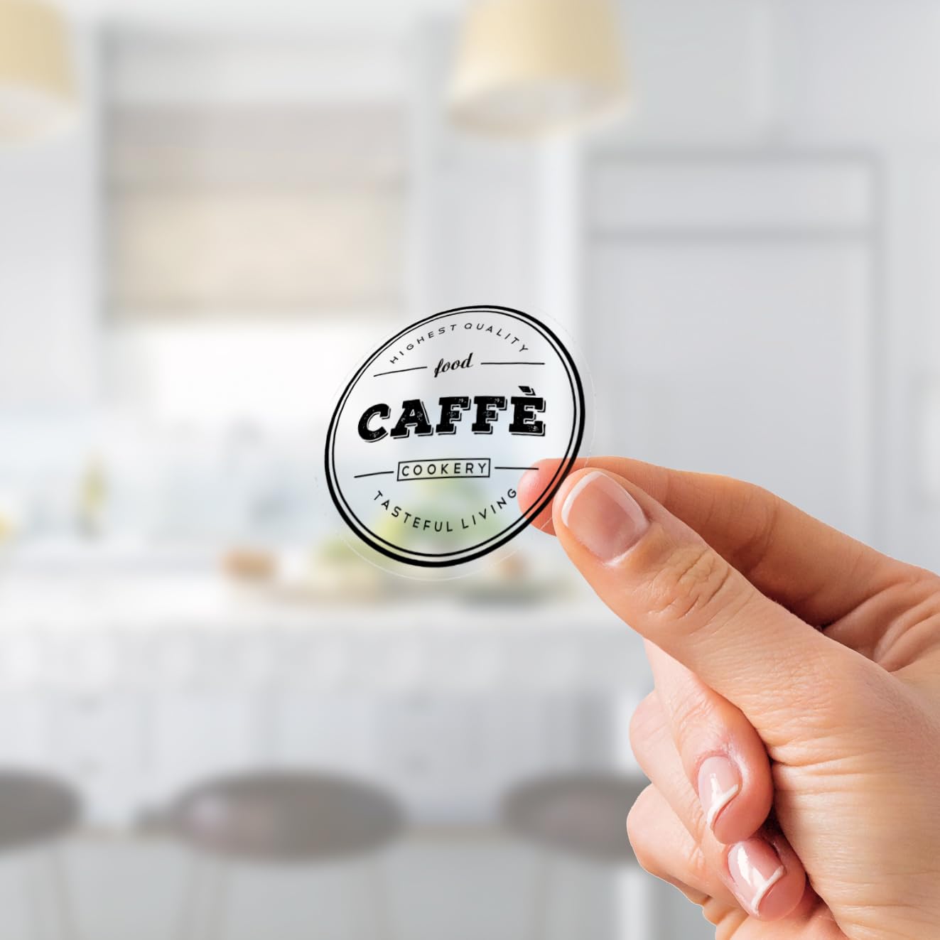 Adesivi Cucina Trasparenti - 12 Pezzi 6cm, Per Zucchero, Caffè, Sale, In Italiano