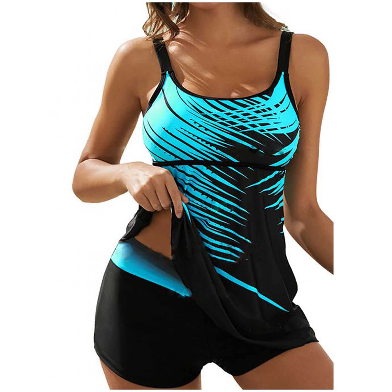 NUSGEAR Nuevo 2022 Conjunto de Bikinis Mujer Vestido 2pcs Trajes de Baño Dos Piezas Ropa de Playa bañadores Impresión Moda Push up Bikini Tankinis Deportes Cintura Alta Elegante Beachwear Bañador SPA