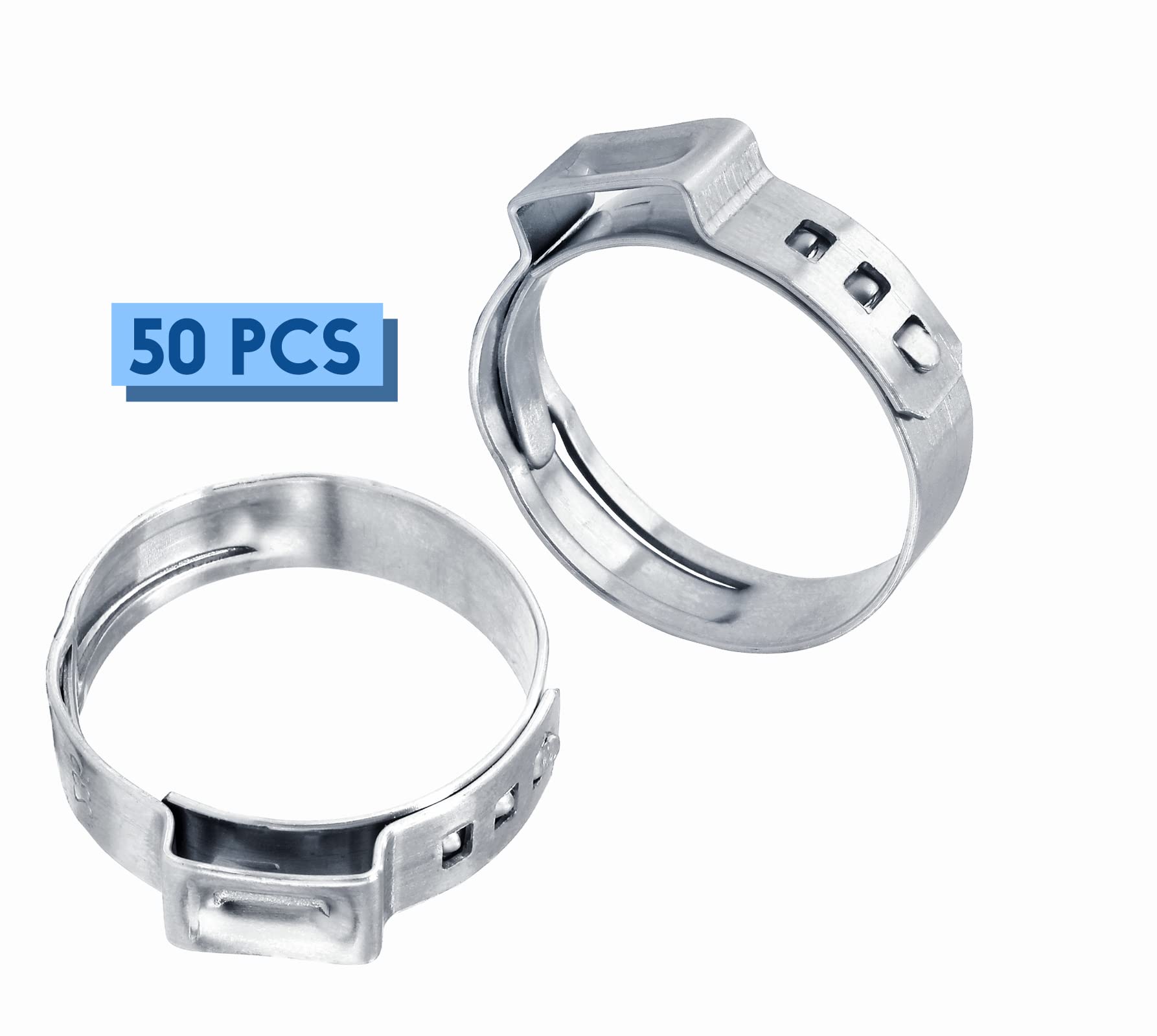 50 Pcs Bag, Oetiker Single Ear Stepless Hose Clamps Size 5/8" Or - View #2