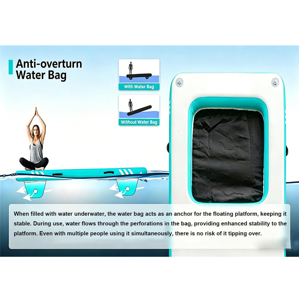 Piattaforma Galleggiante Gonfiabile, Materassino Prendisole per Lago, Piscina e Spiaggia, Zattera Galleggiante per 4-6 Persone Facile da gonfiare