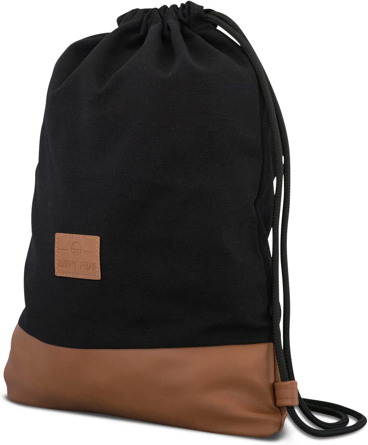 Drawstring Bag Cotton Black JOHNNY URBAN Canvas Gymsack Sackpack Sack Men & Women