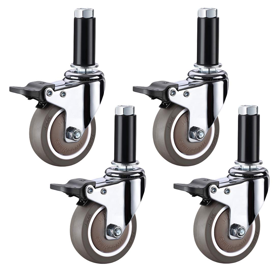 4uds Goma Giratorias Ruedas Industriales para Carrito | Giratorias Ruedas Industriales, Goma Autoadhesivas for Trolley Cart Furniture, Resistentes, con Freno
