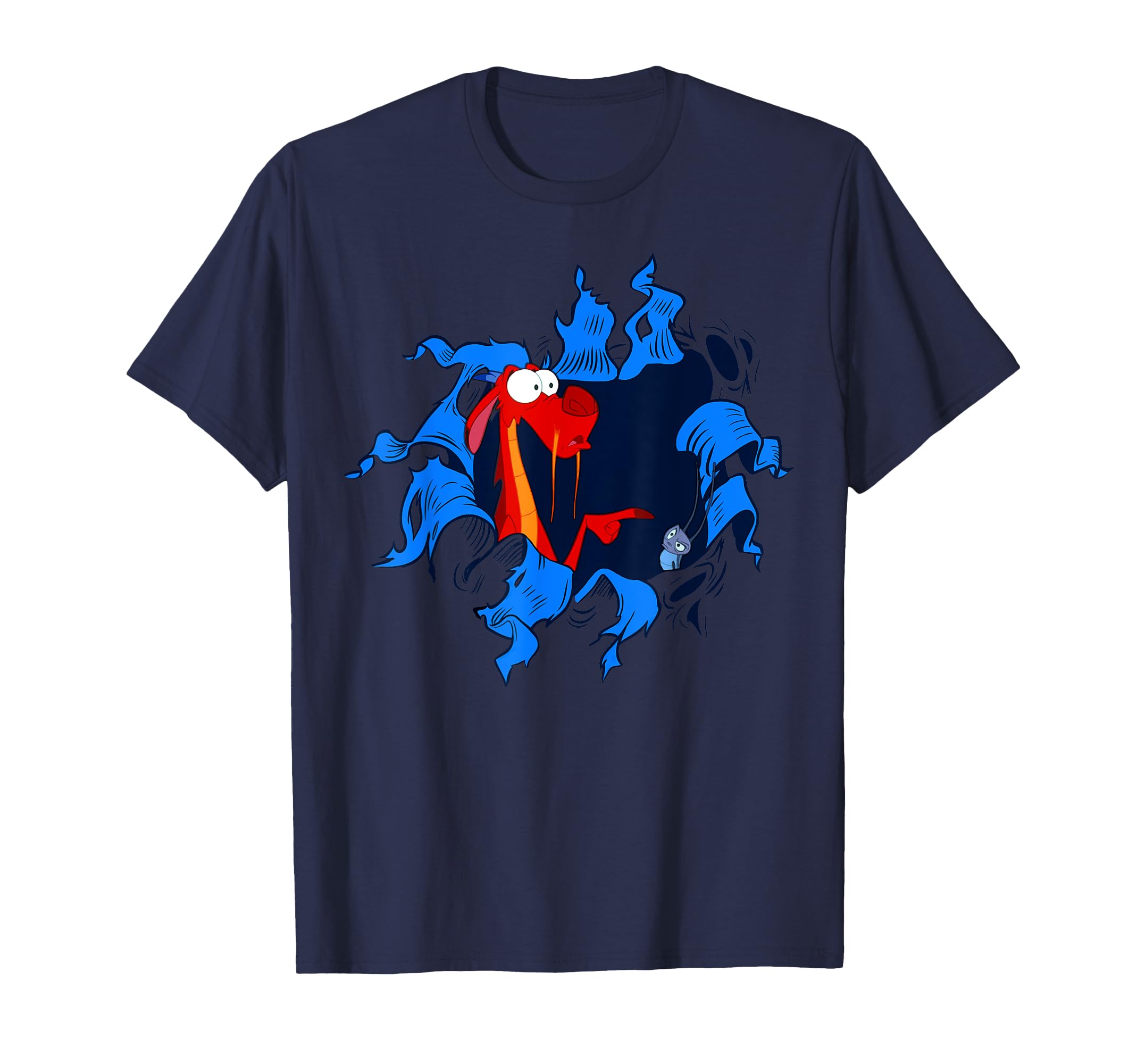 Disney Mulan Mushu Cri-Kee Takes The Blame Ripped T-Shirt T-Shirt