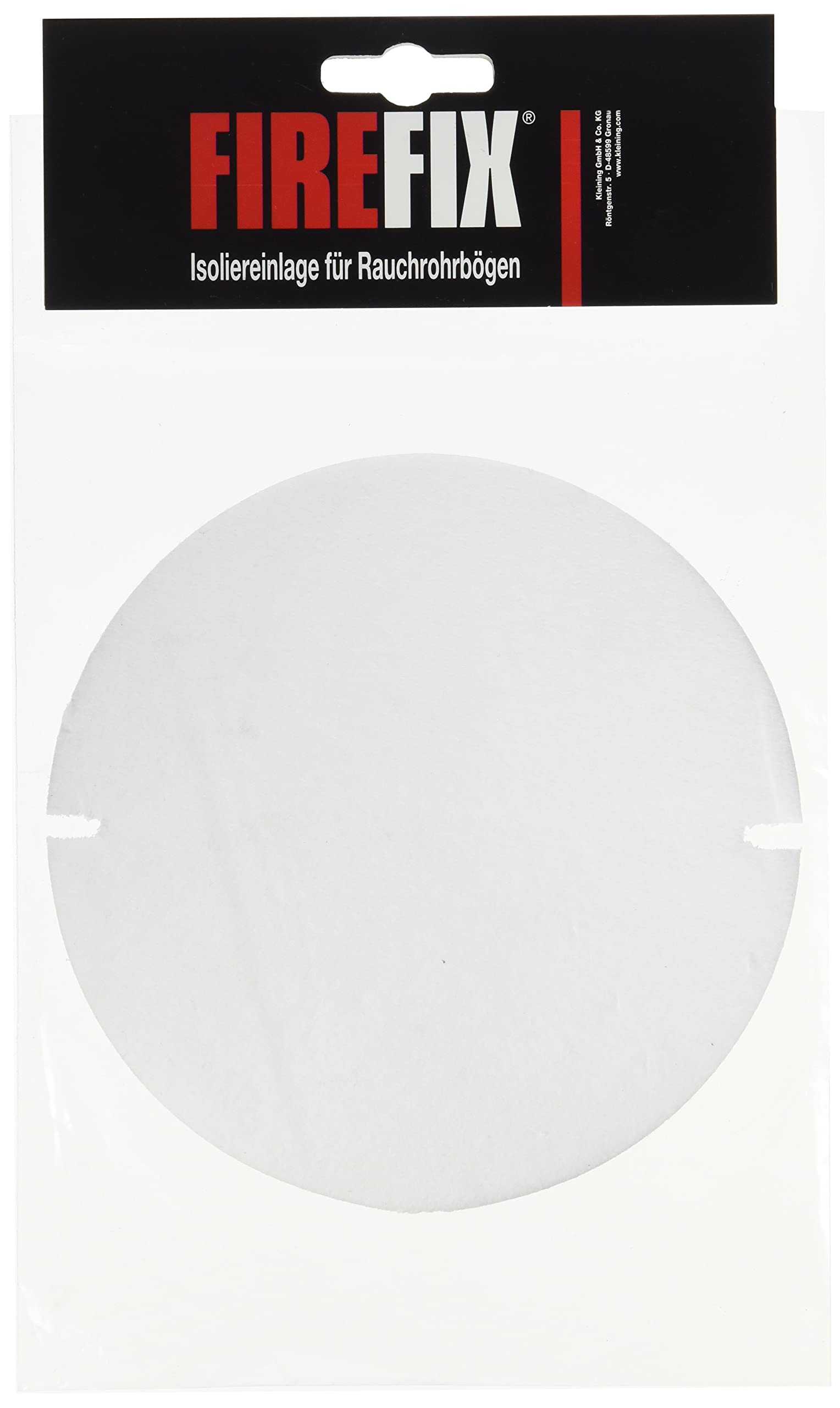 FIREFIXInsulating insert for cleaning doors of smoke pipe bends universal for diameter 120 mm to diameter 200 mm.