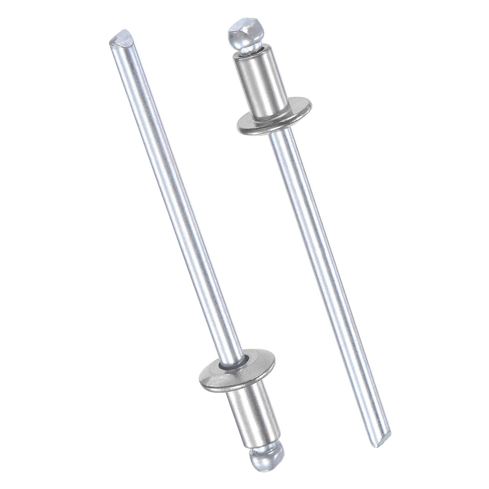 TOP-VIGOR 304 Stainless Steel Blind Rivets 3.2mm x 6mm, Pop Rivets for Metal, Steel Rivets with Pull Mandrel, Blind Rivets Set for Use with Rivet Gun, 100 Pack