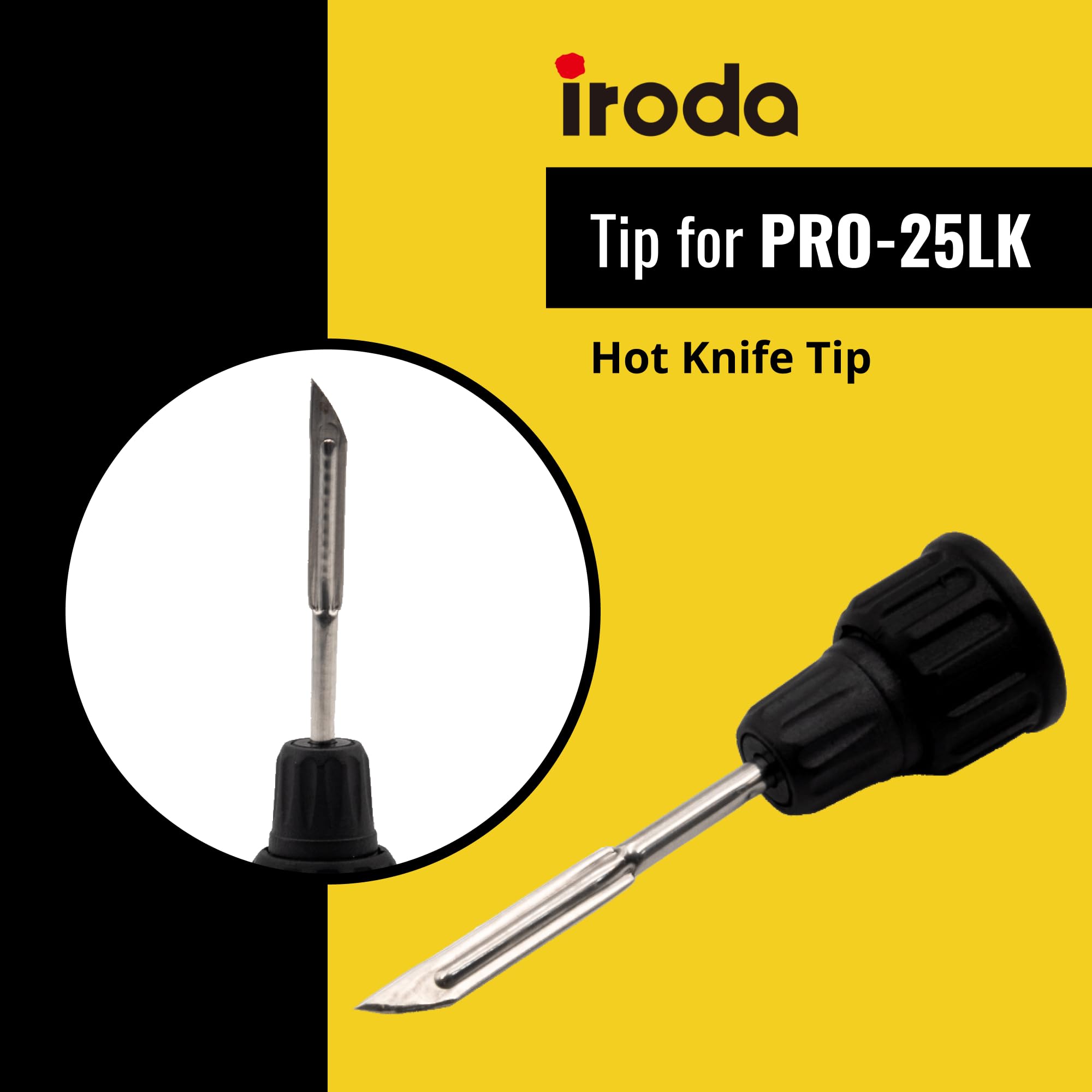 Iroda Solderpro 25LK Lot de pointes à souder de rechange pour fer à souder rechargeable avec batterie et pointe conique et couteau chaud.
