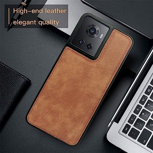 Image of A rtistque Premium Pu Leather Back Cover Case for Oneplus 10R 5G | Drop Protection | Raised Camera Edges - Brown