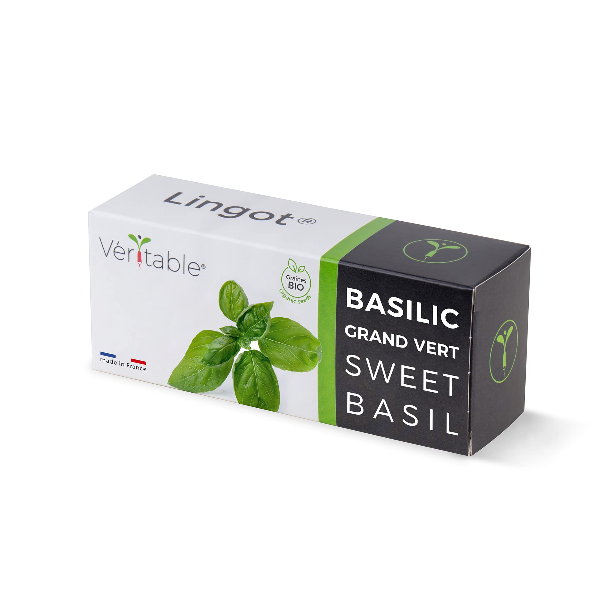 Lingot® Basilic Grand Vert Bio - Compatible Potager d'Intérieur Véritable® et Exky® - Recharge prête à l'emploi - Substrat avec Graines Intégrées