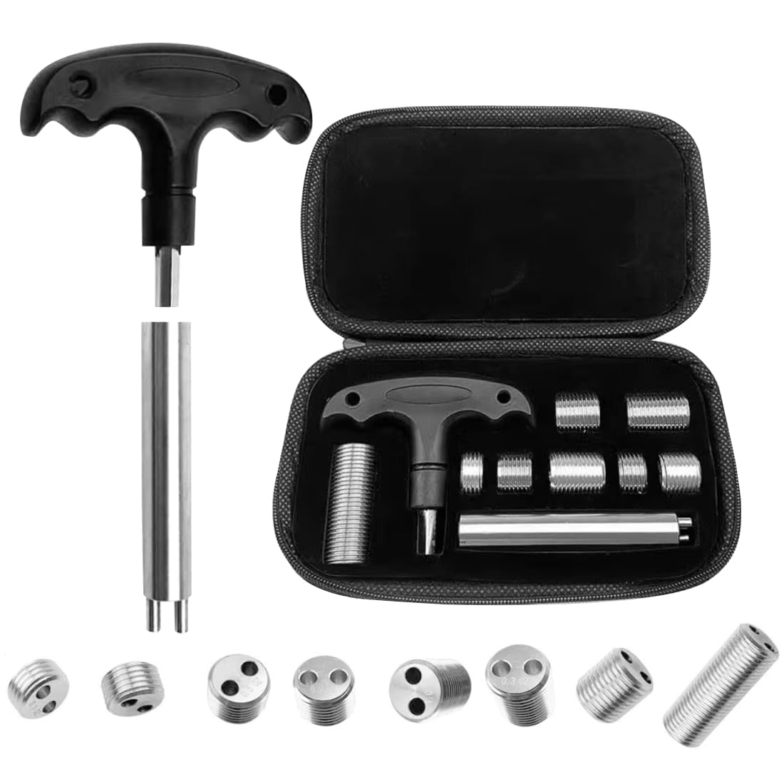 Pool Cue Weight Bolt Kit, 8Pcs Adjustable Weight Bolts with Detachable Handle Wrench, Custom Balance Weight Set for Predator Billiard Pool Cues, Billiard Cue Modification Accessories