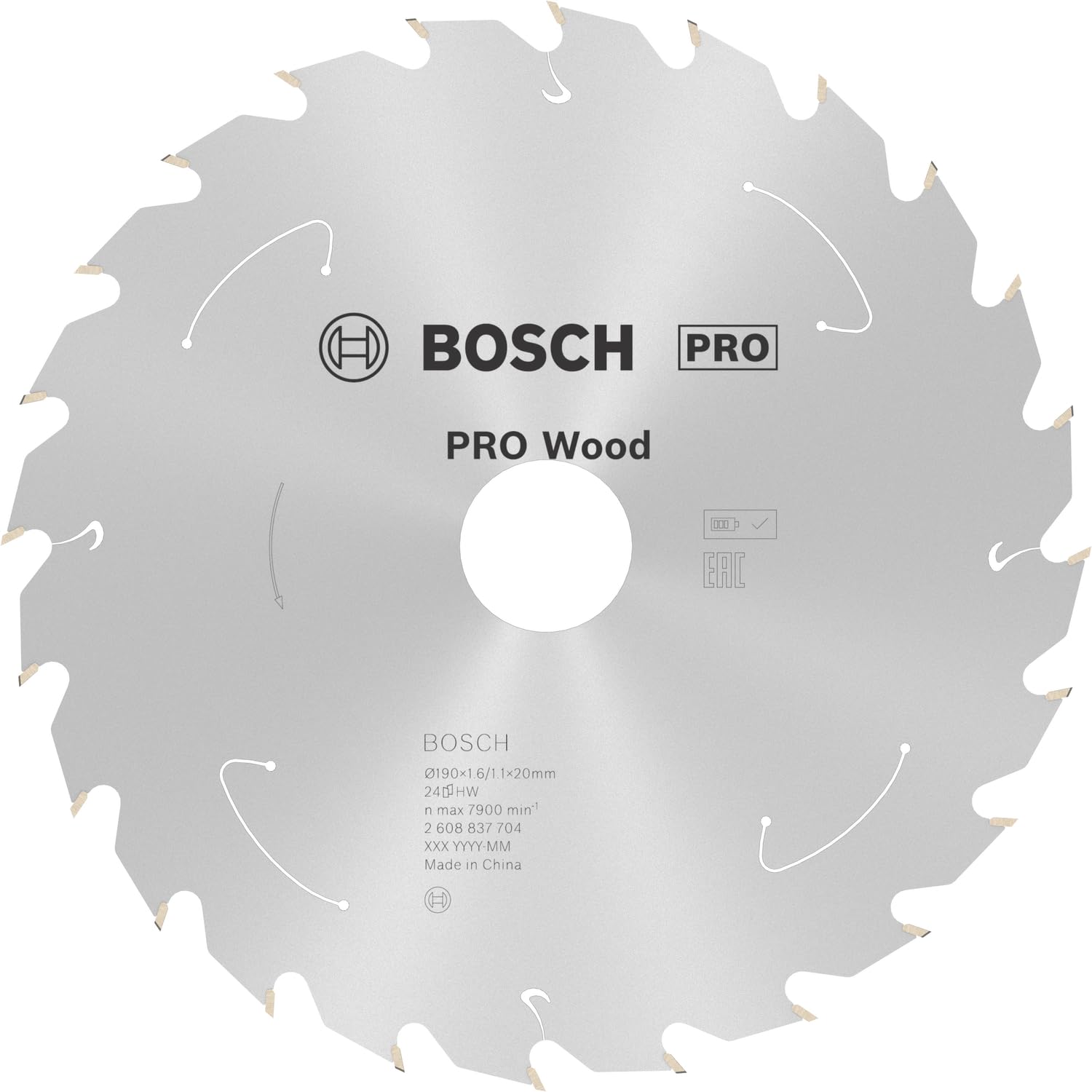 Bosch Bosch 1x PRO Wood Circular Saw Blade for Cordless Hand-Held Circular Saws (for Softwood, Hardwood, Ø mm, Professional Accessory