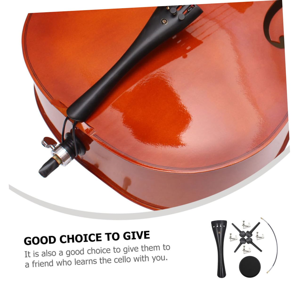 Ebenholz-cello-werkzeugset mit Zugleine und Beschlagset Saiten und Ersatzteilen für Cello-wartung Robust und Langlebig für Verschiedene Cellos Zufällige Farbe