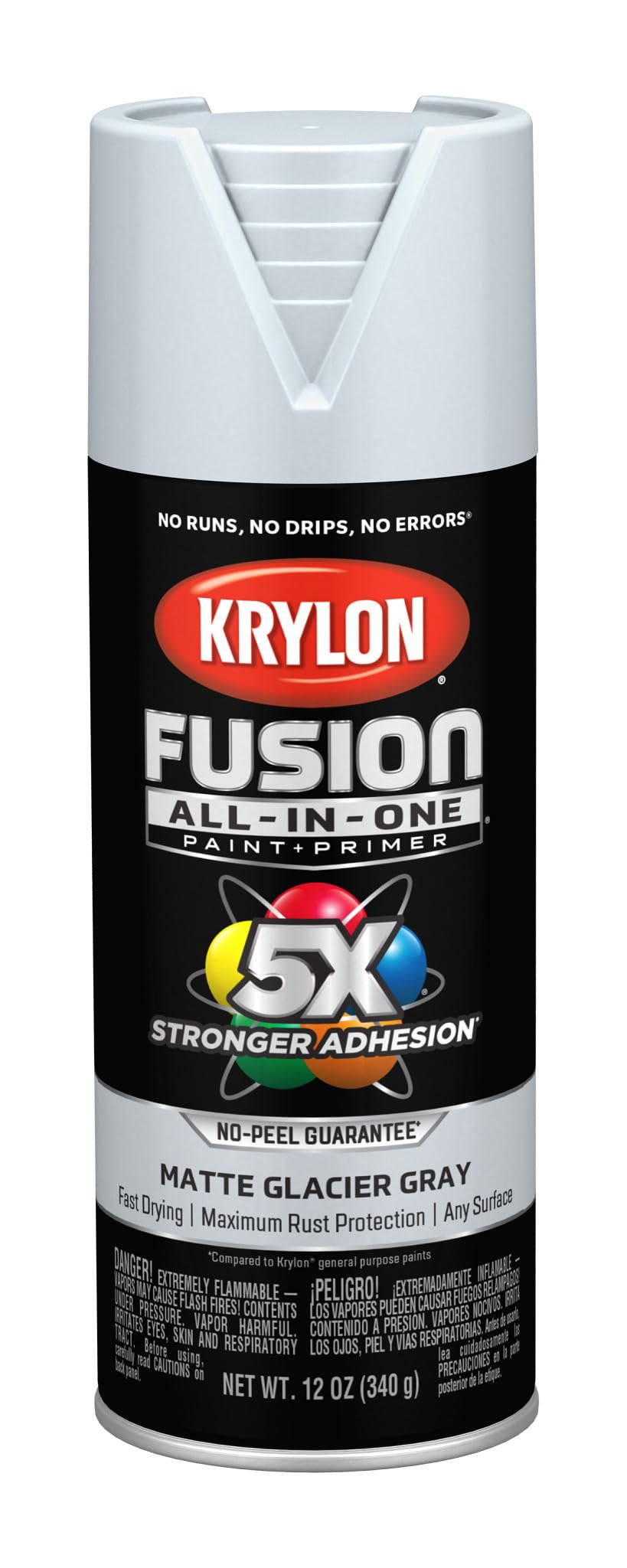 Krylon Fusion All-In-One Adhesive Spray Paint for Indoor/Outdoor Use, 12 oz, Glacier Gray
