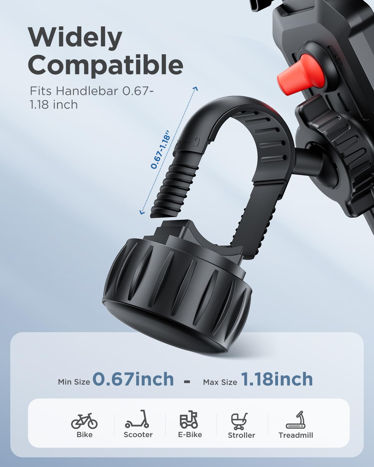 VUP Supporto per telefono da bici, supporto per telefono da moto, supporto per telefono da manubrio per bicicletta, morsetto per telefono cellulare per scooter, compatibile con iPhone Samsung
