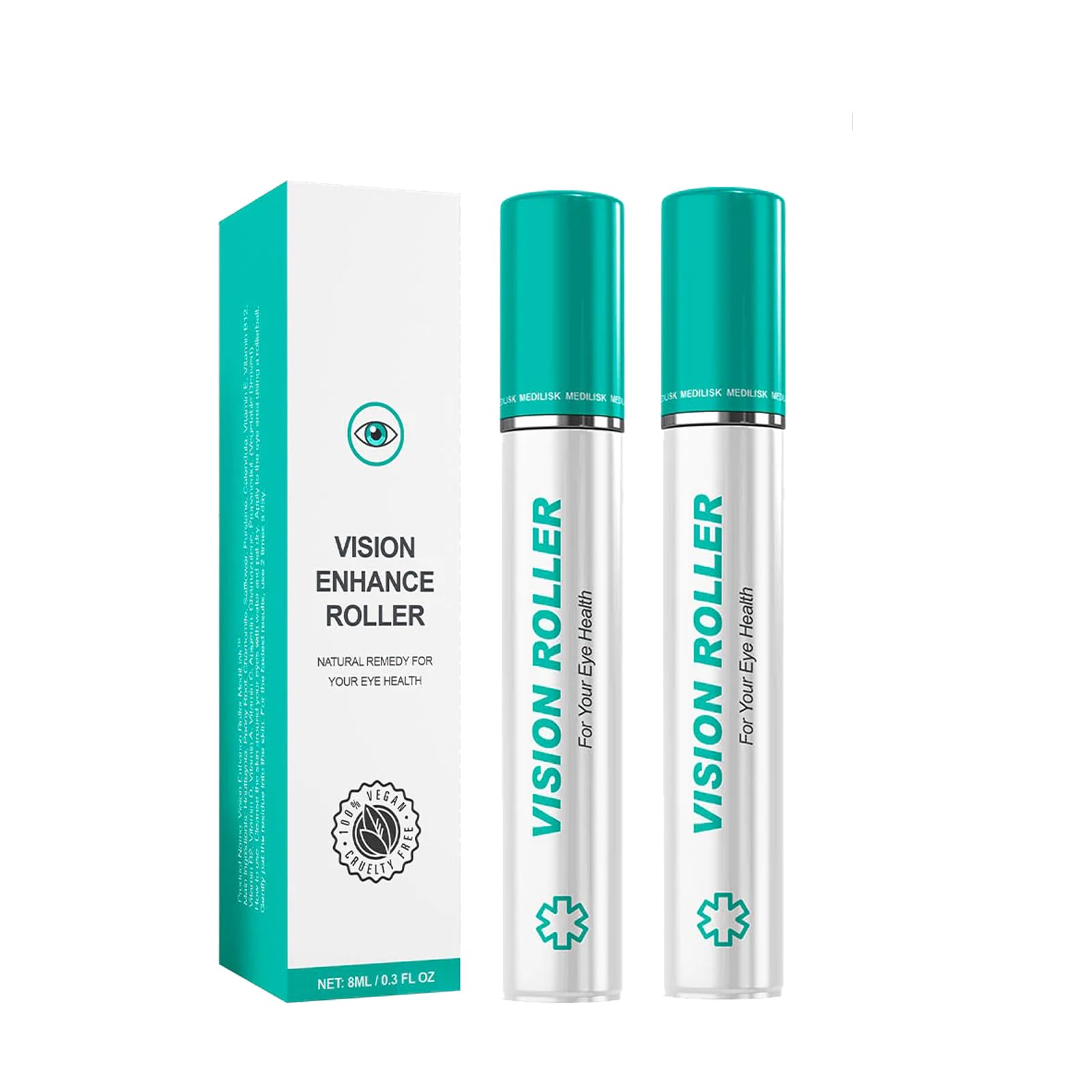 Sovtay Medilisk Ophthalmic Vision Enhance Roller, 2PCS Eye Massage Roller, Enhances Visual Clarity, Relieves Eye Strain & Dryness