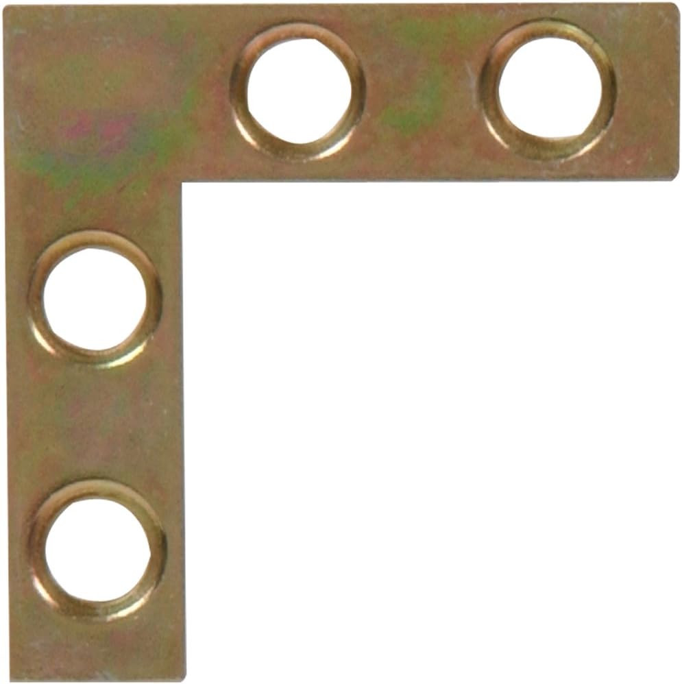 852199 Flat Corner Iron Zinc and Yellow Dichromate 1-1/2 x 3/8 - 4