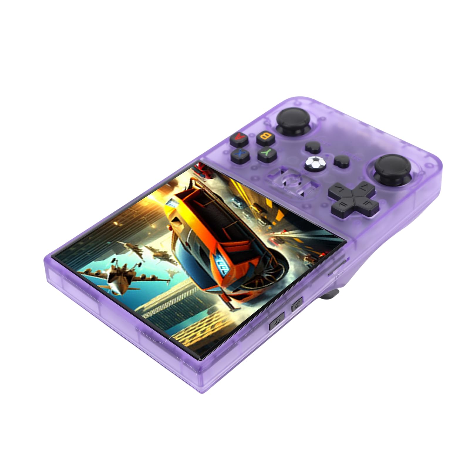 Console di Gioco Portatile, Schermo HD da 4 Pollici Console di Gioco retrò con Chip RK3326, di Portatile con Oltre 60 Emulatori Supporta Scheda di Memoria per Giochi retrò Portatili (viola