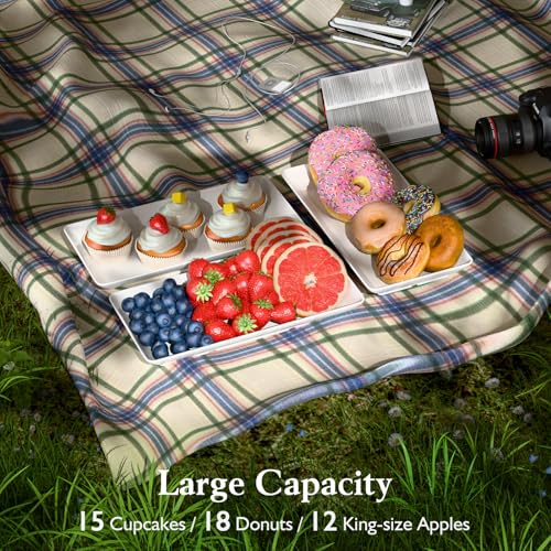 image for Bumusty 3 Tier Plastic Serving Tray for Party, 11.5