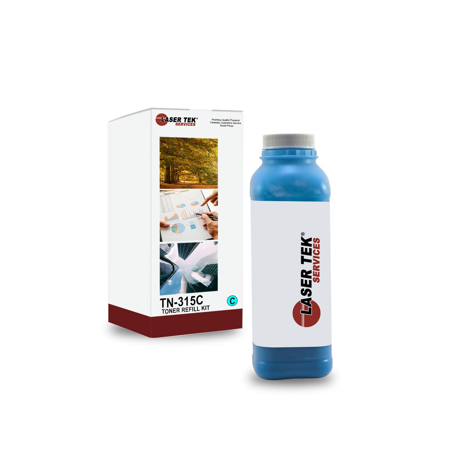 Compatible TN315 TN-315C Toner Refill Kit – Refills Brother TN315 (Cyan) Toner Cartridges – Works with Brother HL-4150CDN, 4570CDW, MFC-9460CDN