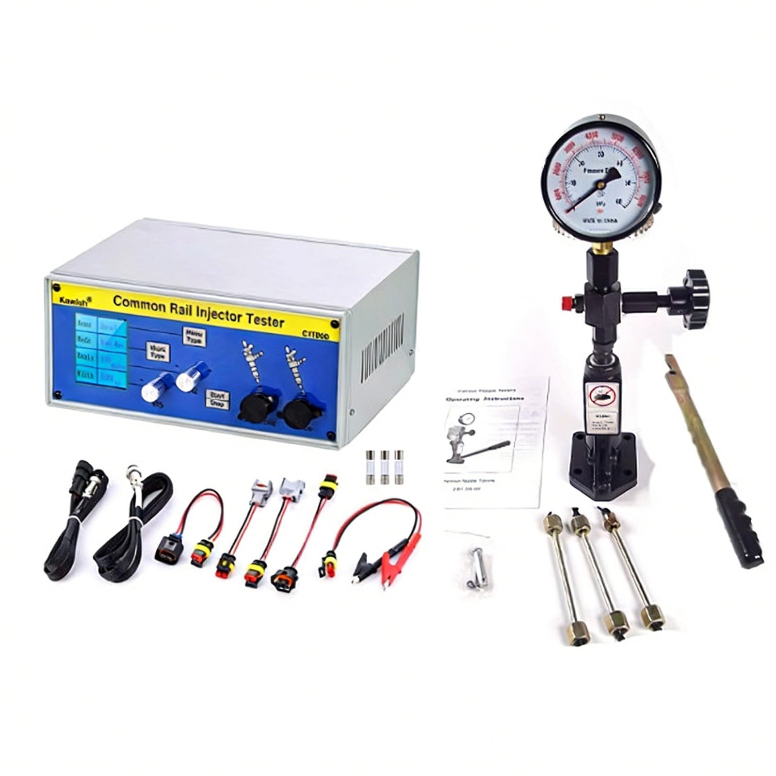 PtaTritious Diesel Common Rail Injector Tester, Common Rail Injector Tester Common Rail Injector Testing Machine with Diesel Injector Nozzle Pressure Tester