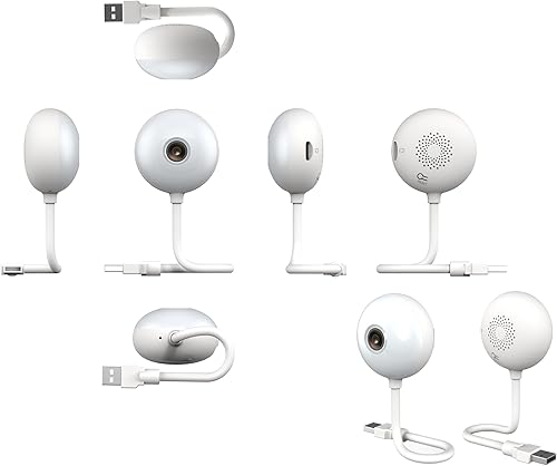 Miniatura 8 de Paquete de 2 cámaras pequeñas Luna para interiores para seguridad del hogar, WiFi de 2.4 GHz, visión nocturna a color, detección de movimiento