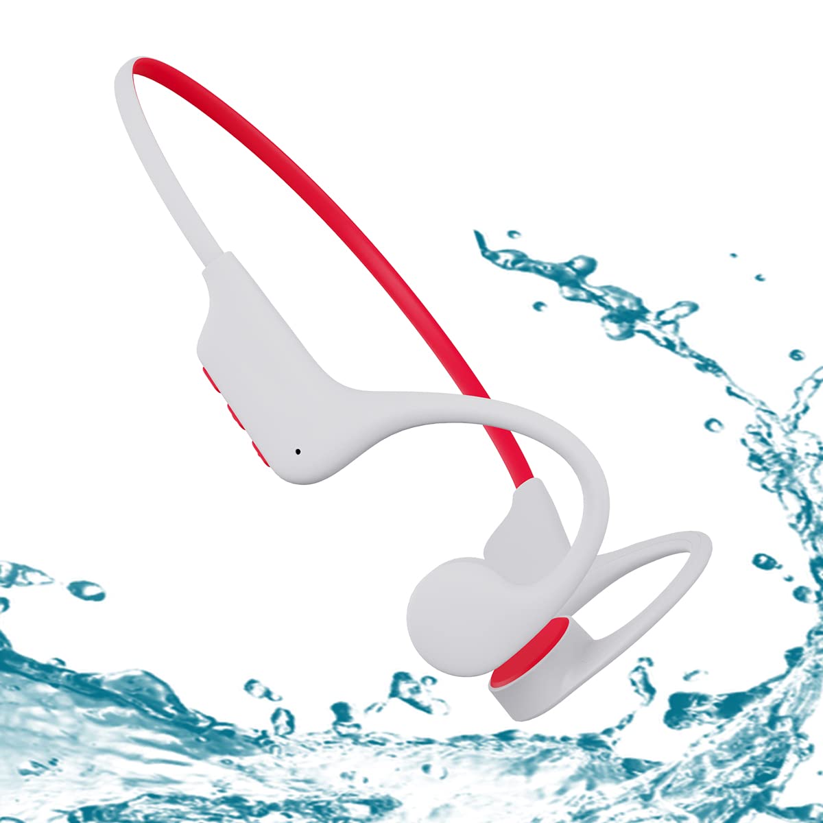 Auriculares Inalambricos de Conducción ósea Bluetooth IPX8 Impermeable Auriculares Deportivos Reproductor de Música MP3 para Natación Correr Fitness, 16G Memoria Cascos Ligeros Open-Ear White