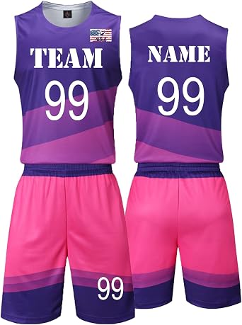Custom Basketball Jerseys and Shorts-Personalized Basketball Costume for Men Women Kids with Your Name Number Team and Logo