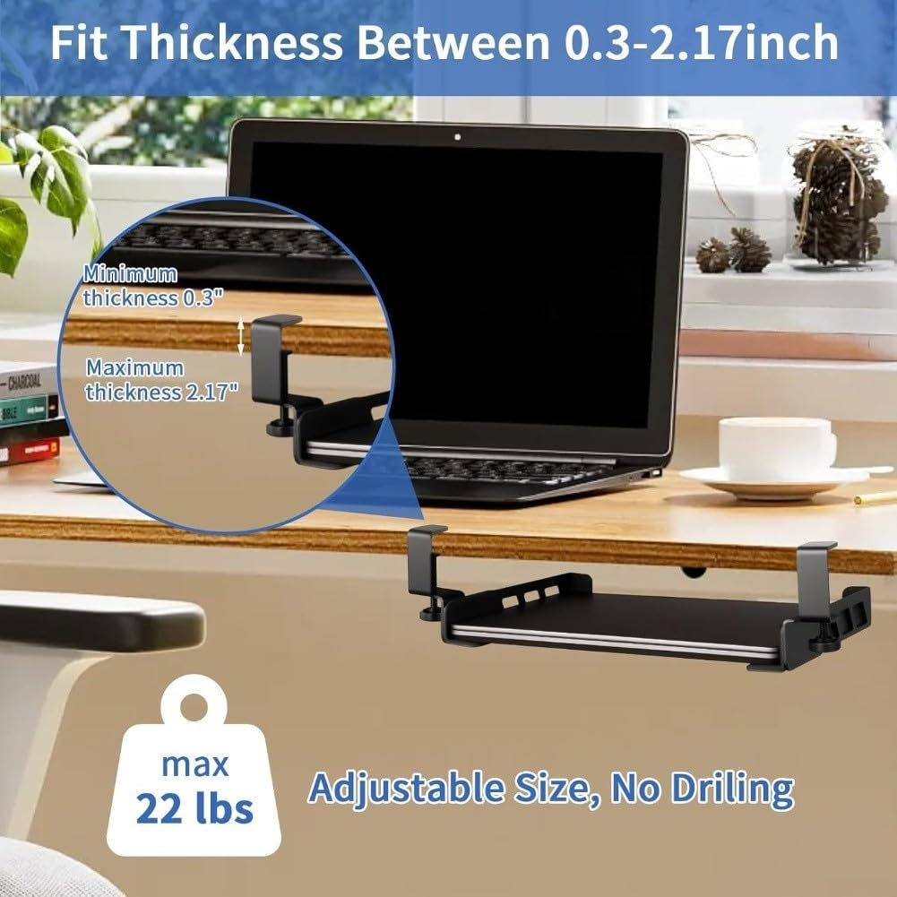 Supporto Laptop Sotto Scrivania in Metallo Fori Supporto Laptop