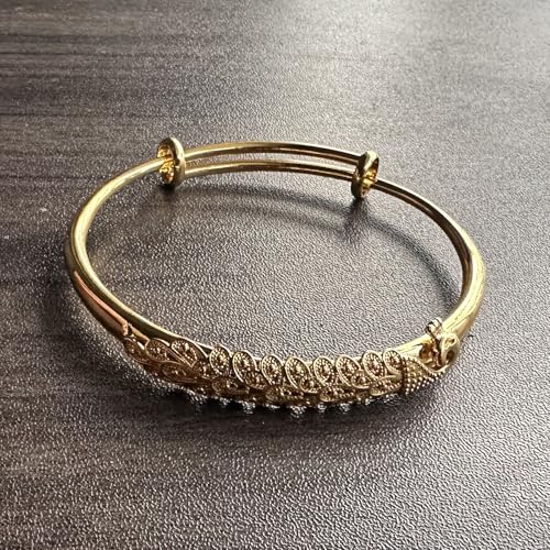 Fashion 18K Gold Plated Peacock Pattern Adjustable Arm Band Cuff Bracelet2