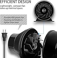 Vista 5 de Ventilador de escape de 4 pulgadas, ventilador de ventilador de ventilación de plástico de 200 CFM para tienda de cultivo hidropónico