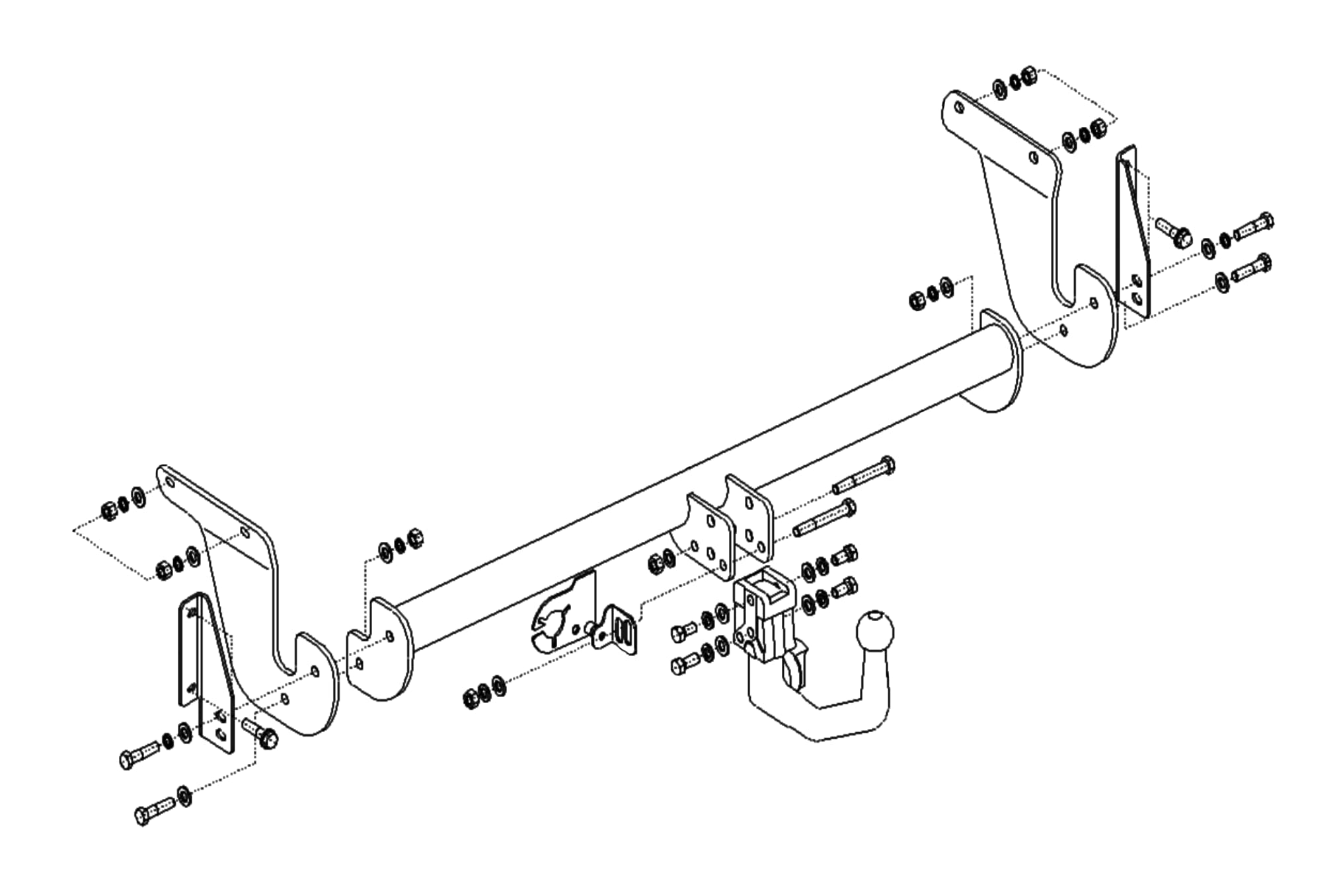 Hook Kompletny hak holowniczy wypinany pionowo kompatybilny z Citroen C4 SpaceTourer 05.2018-2019 + uniwersalna wiązka elektryczna 13-PIN