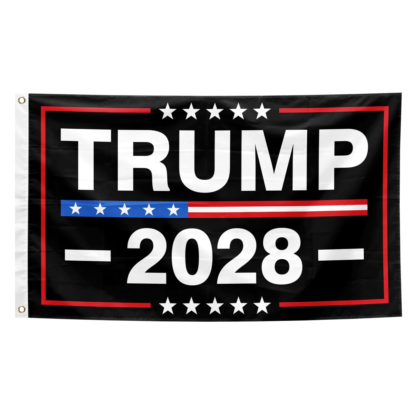 Trump 2028 Flags Black 3x5 Ft President Patriotic Flag Durable Polyester with 2 Brass Grommets for Outside Garden Yard Decorative