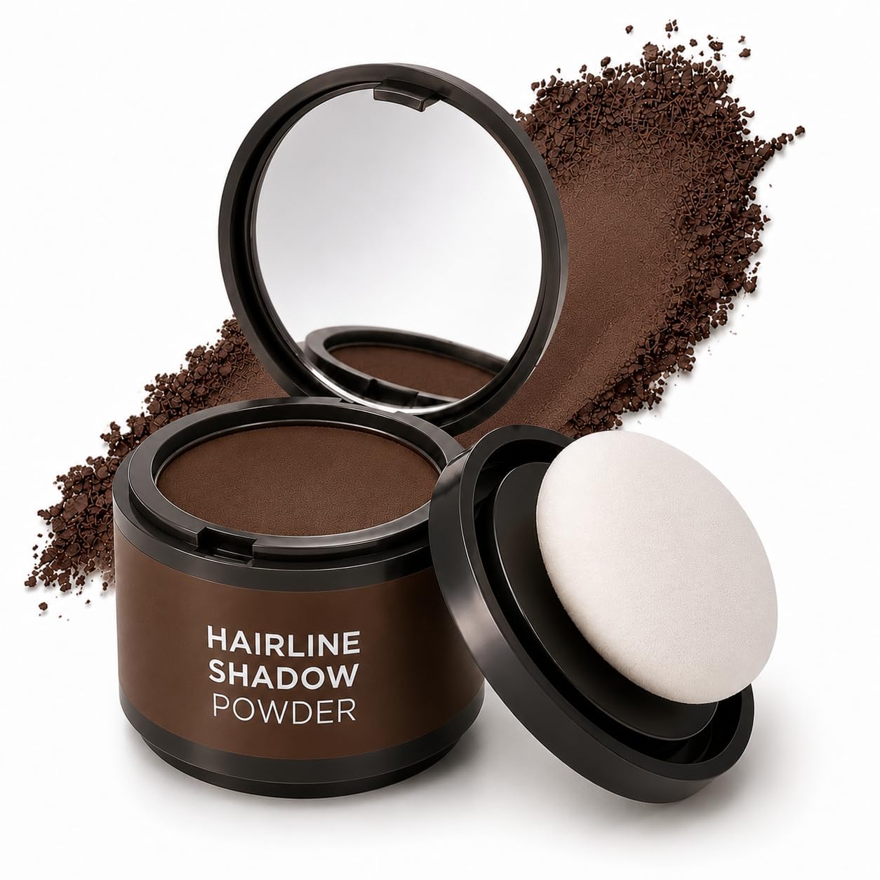 Brown Hair Touch Up Powder | Dark Brown Hairline Powder for Instant Grey Hair Coverage | Waterproof Touch Up Brown Colour | Root Touch Up with Puff & Mirror (4 Gm)-picture-18