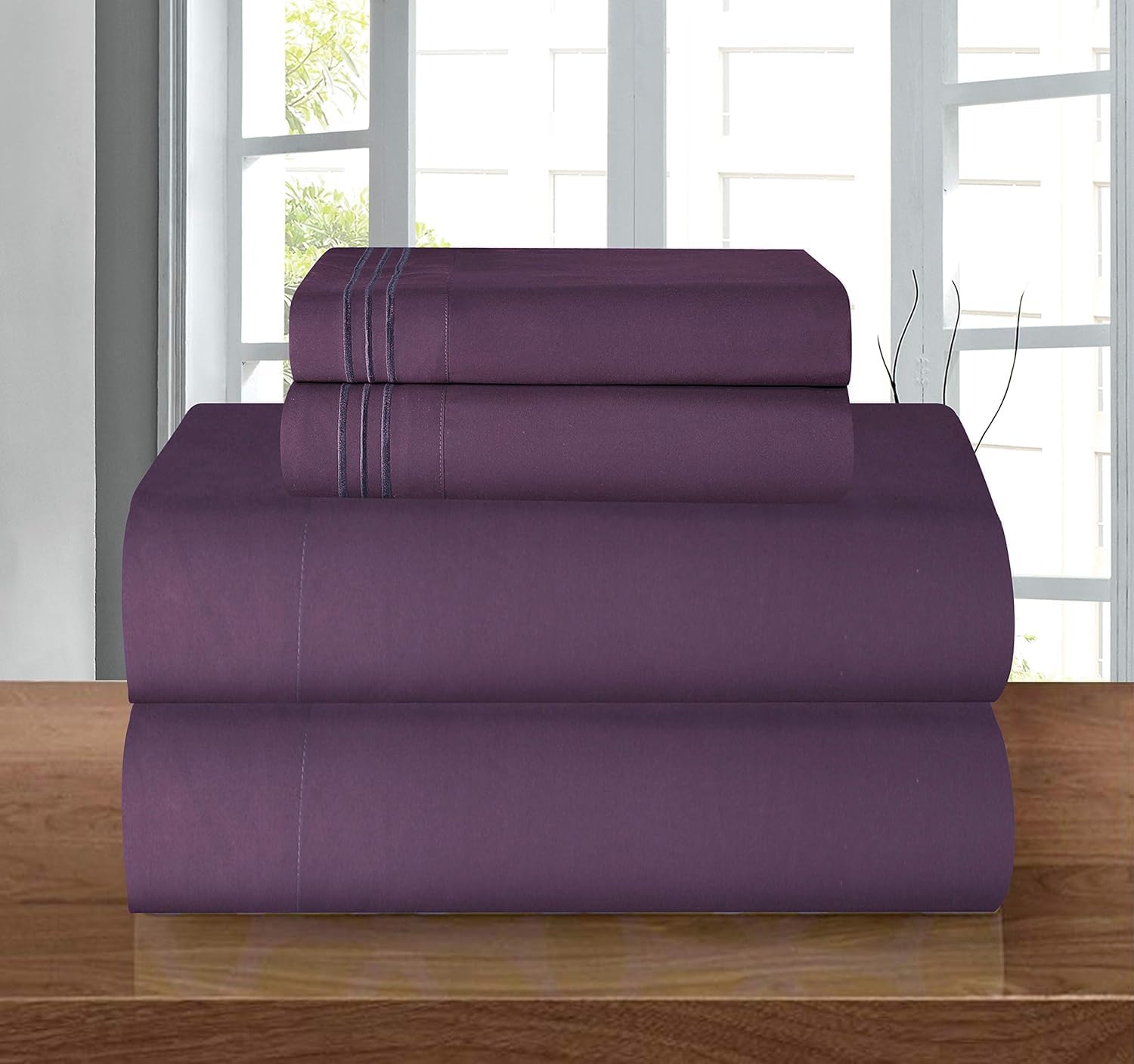 Elegant Comfort Luxury 1500 Premium Hotel Quality Microfiber 4-Piece Sheet Set - Wrinkle Resistant